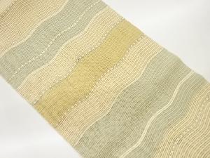 絽綴れよろけ横段模様織出し名古屋帯